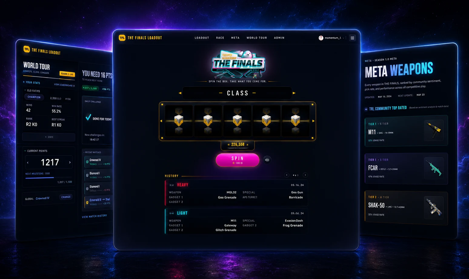 TheFinalsLoadout product interface